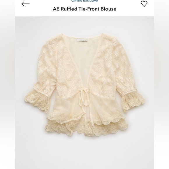 AE Ruffled Tie-Front Blouse - Picture 4 of 5